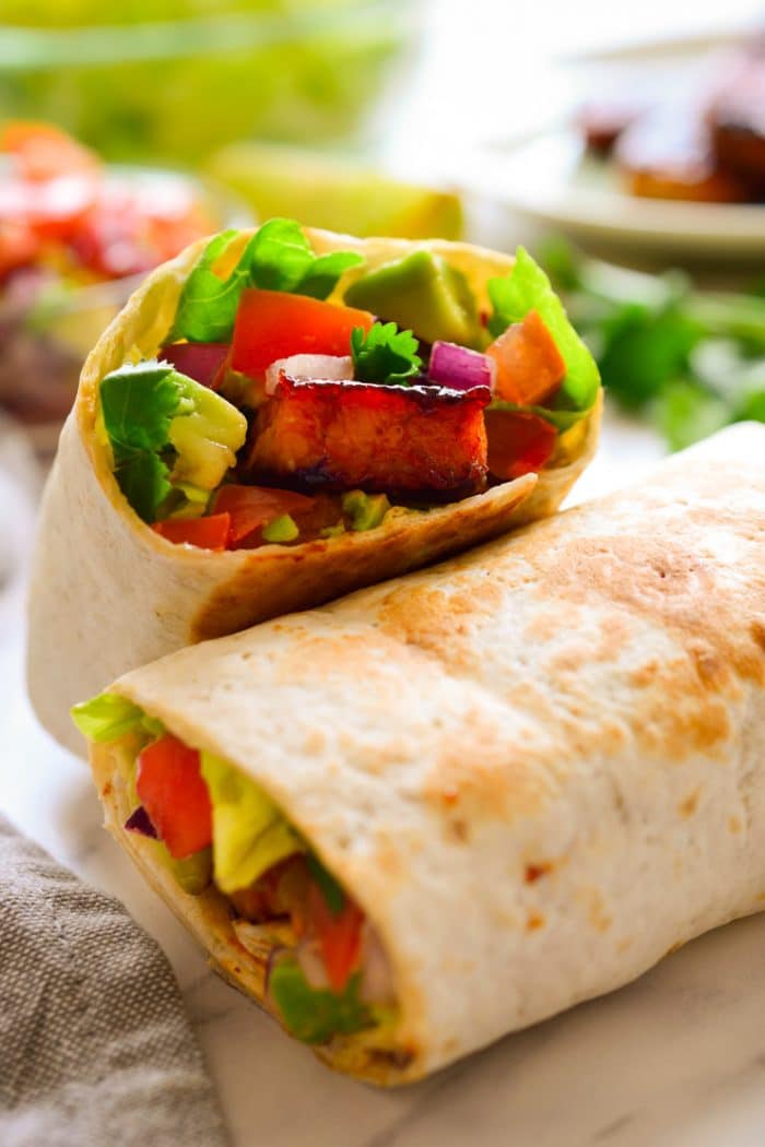 burritos de barbacoa vegana