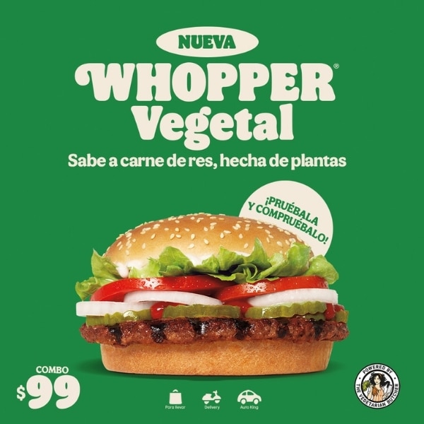hamburguesa whoper a base de plantas
